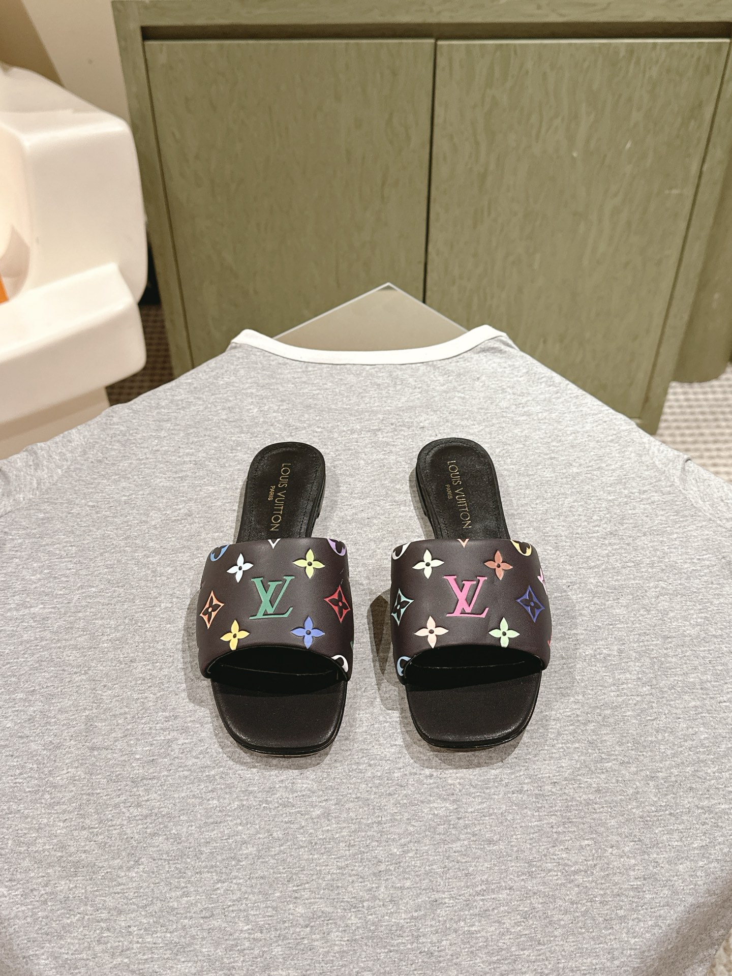 Louis Vuitton Denim Flat Sandals