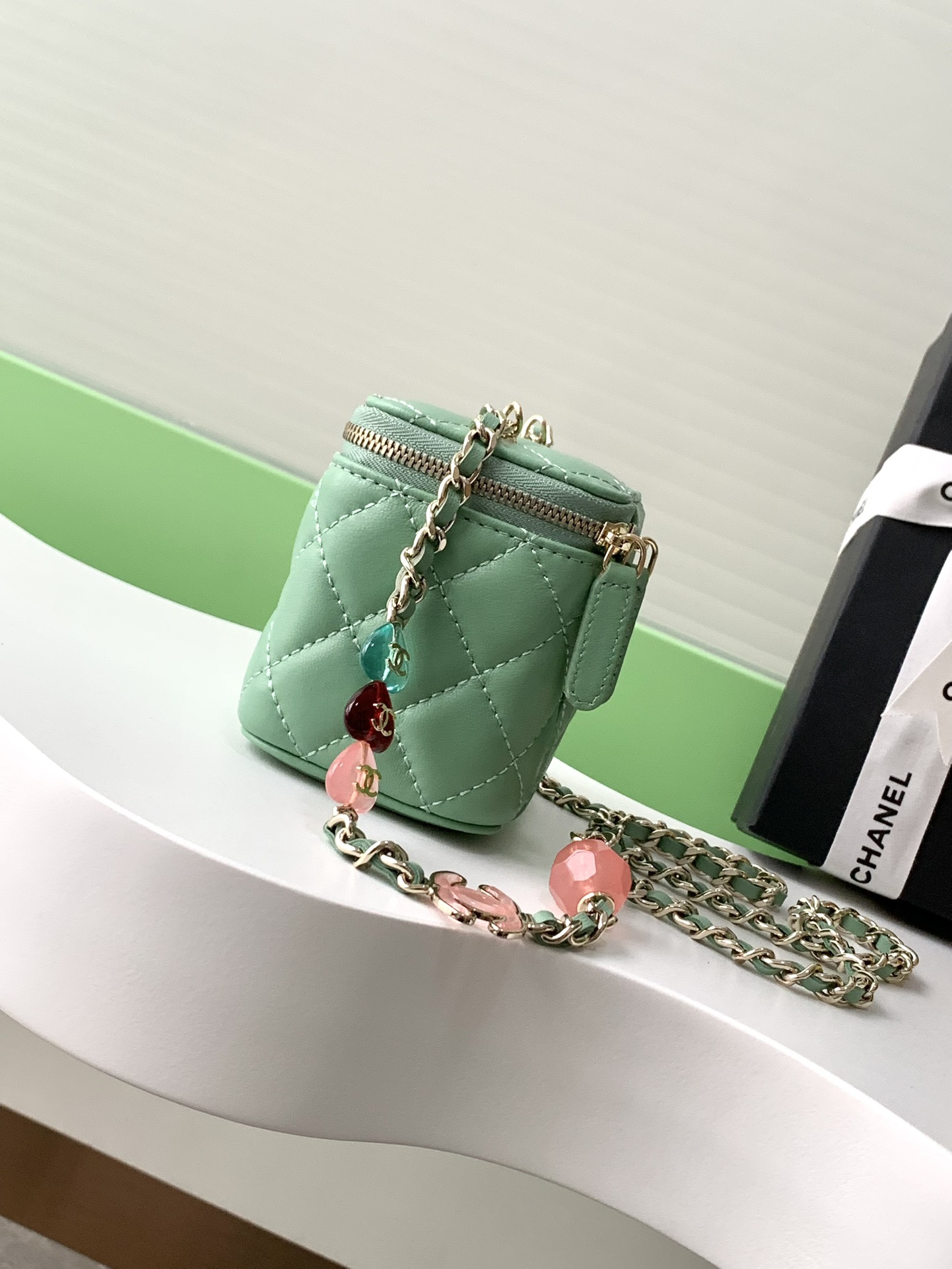 chanel enamel button love makeup small lipstick box