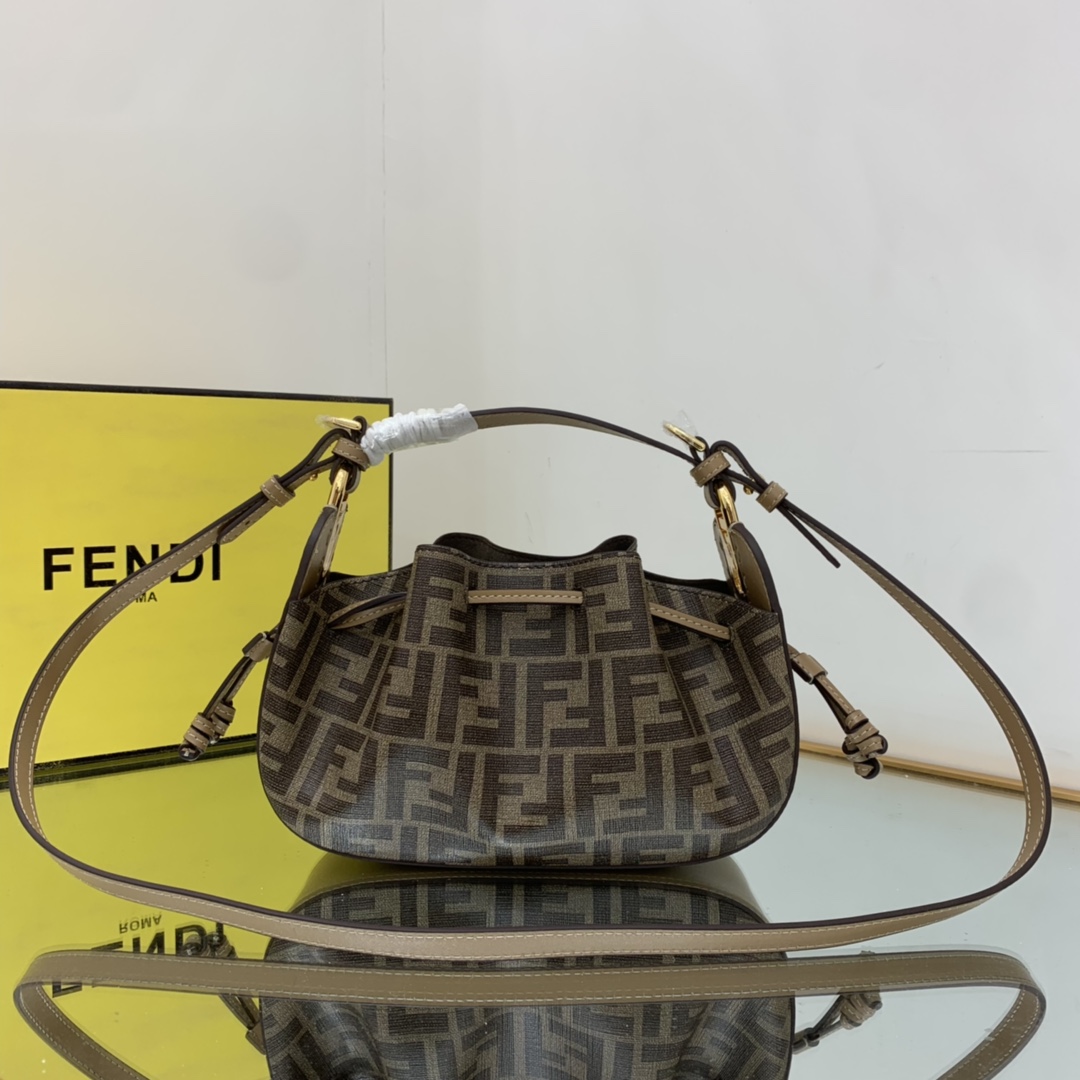 FENDI-Brown FF Fabric Mini Bag