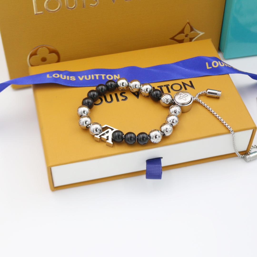Louis Vuitton Monogram Beads obsidian lucky beads