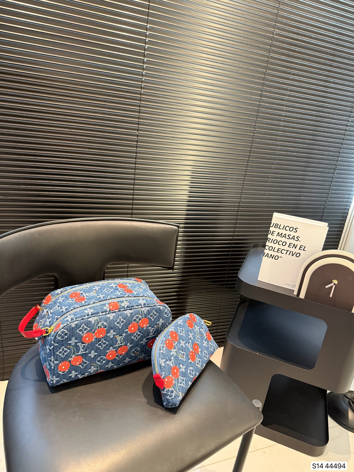 LV Denim Cherry Cosmetic Bag