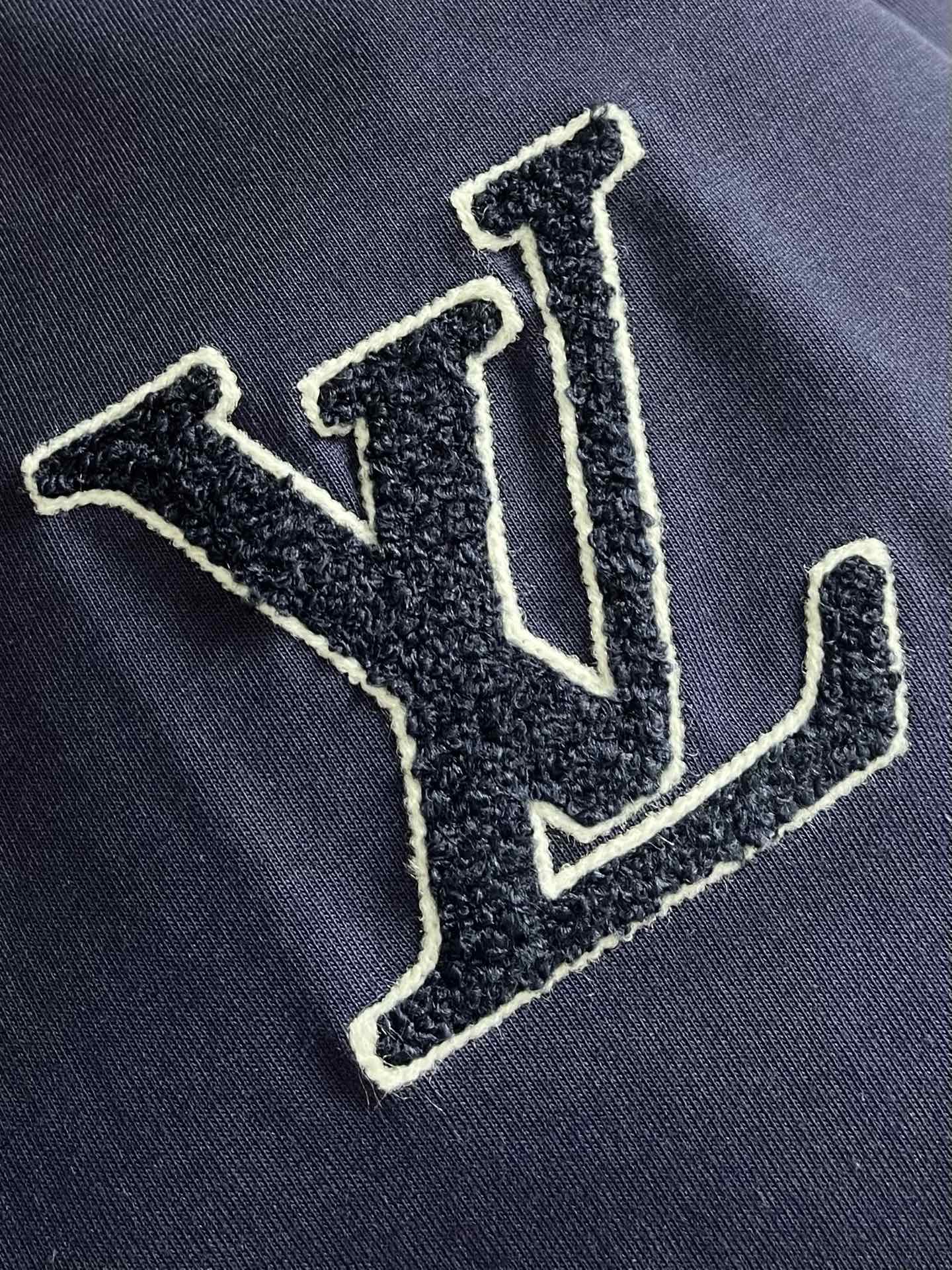 Louis Vuitton 2025SS Terry Embroidery Heavyweight Cotton T-Shirt – Blue