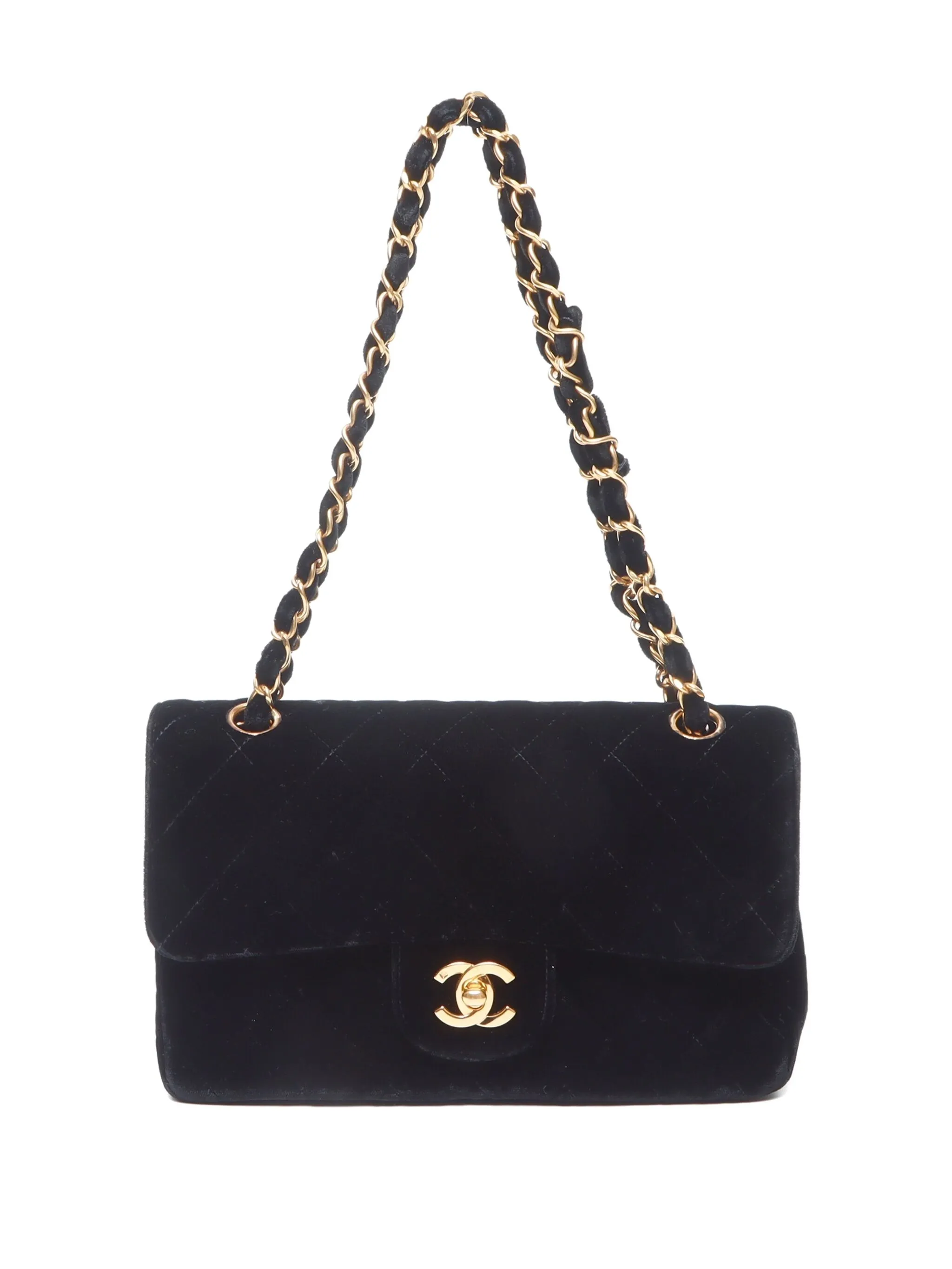 CHANEL Double Flap Velvet Shoulder Bag (1994-1996 Collector's Edition)