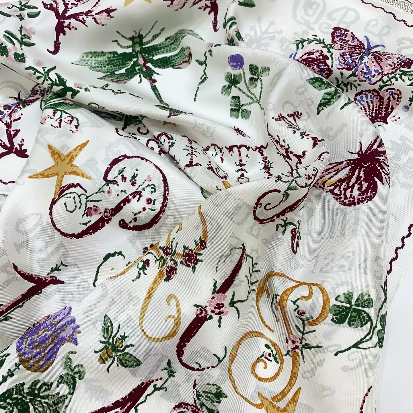 Dior Vintage Cross-Stitch Silk Scarf