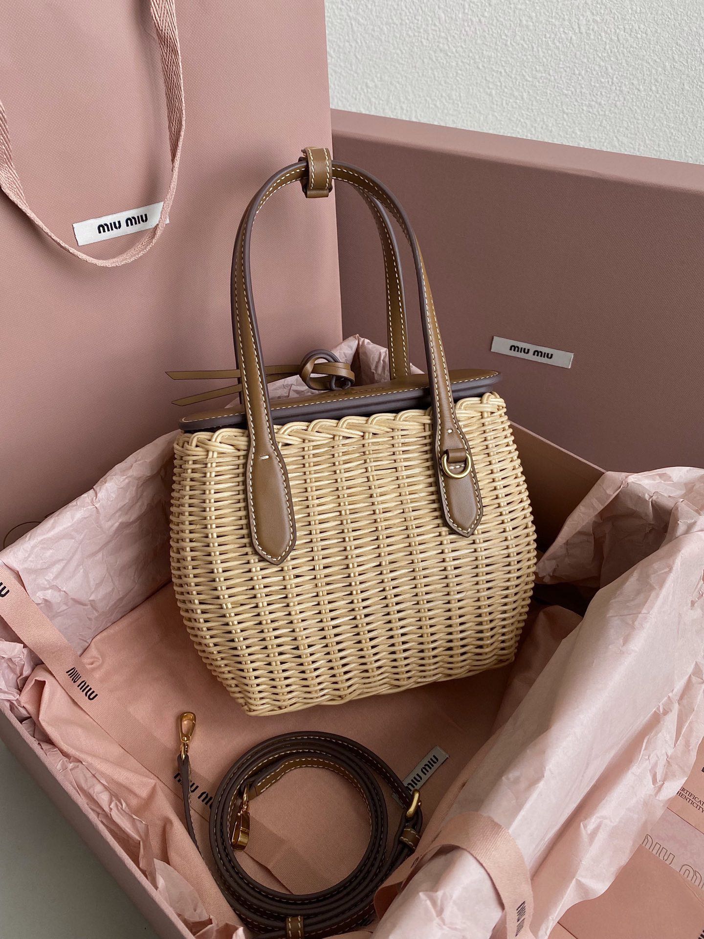 Miu Miu-Woven Basket Bag-5BA222