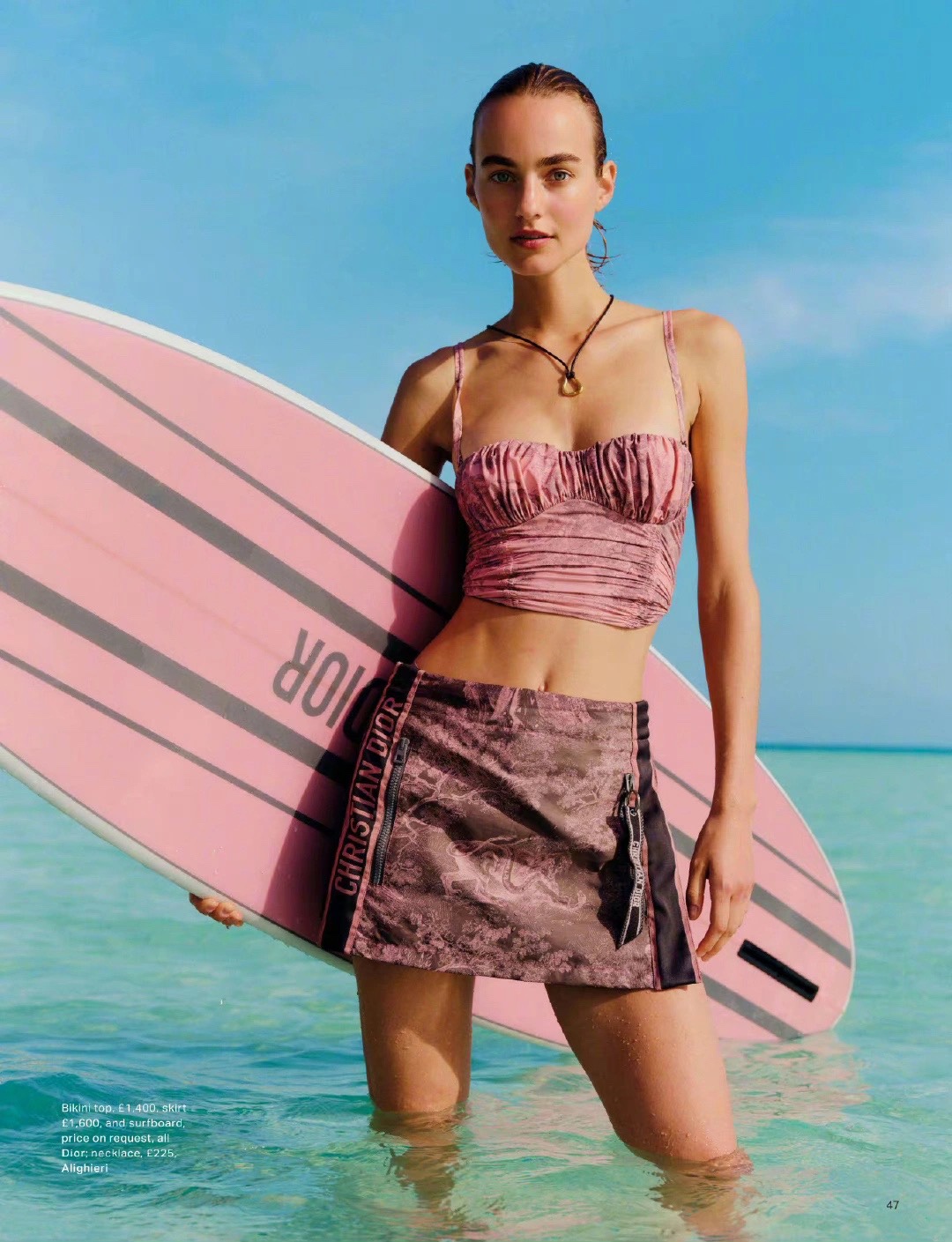 DIOR Pink Strapless Swimsuit