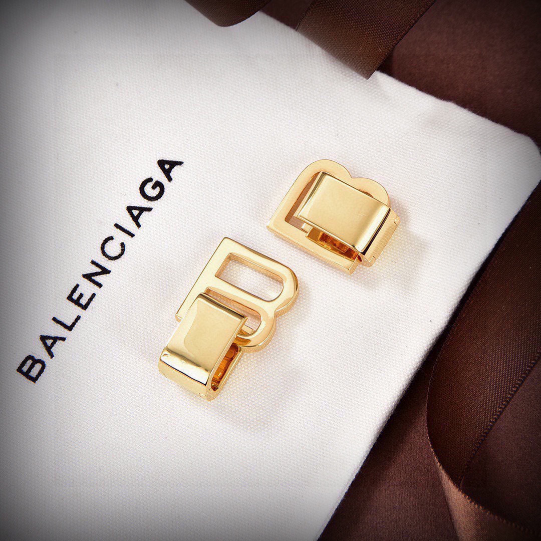 Balenciaga Gold Stud Earrings