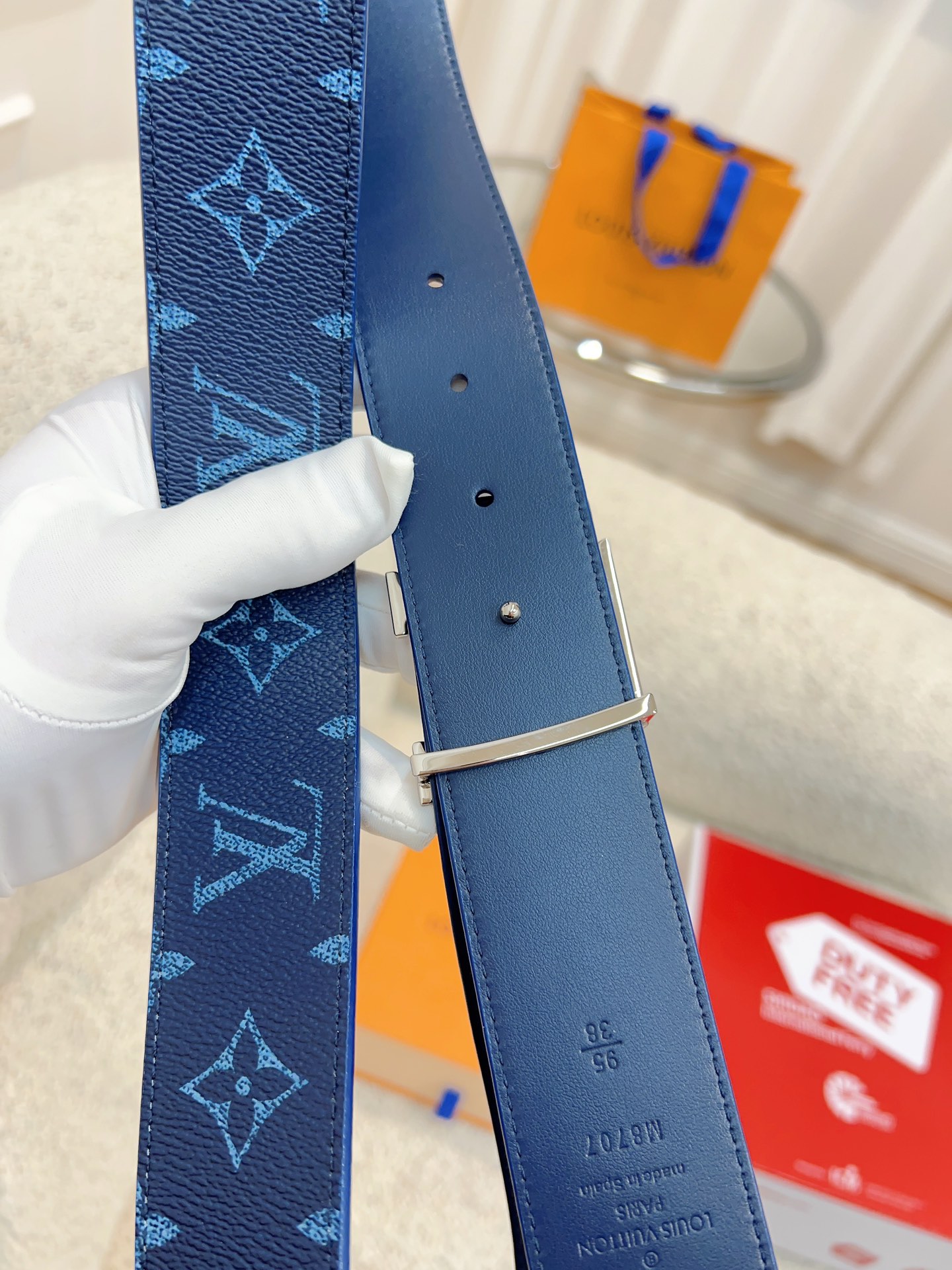 Louis Vuitton blue LV Initiales 40mm Reversible Belt