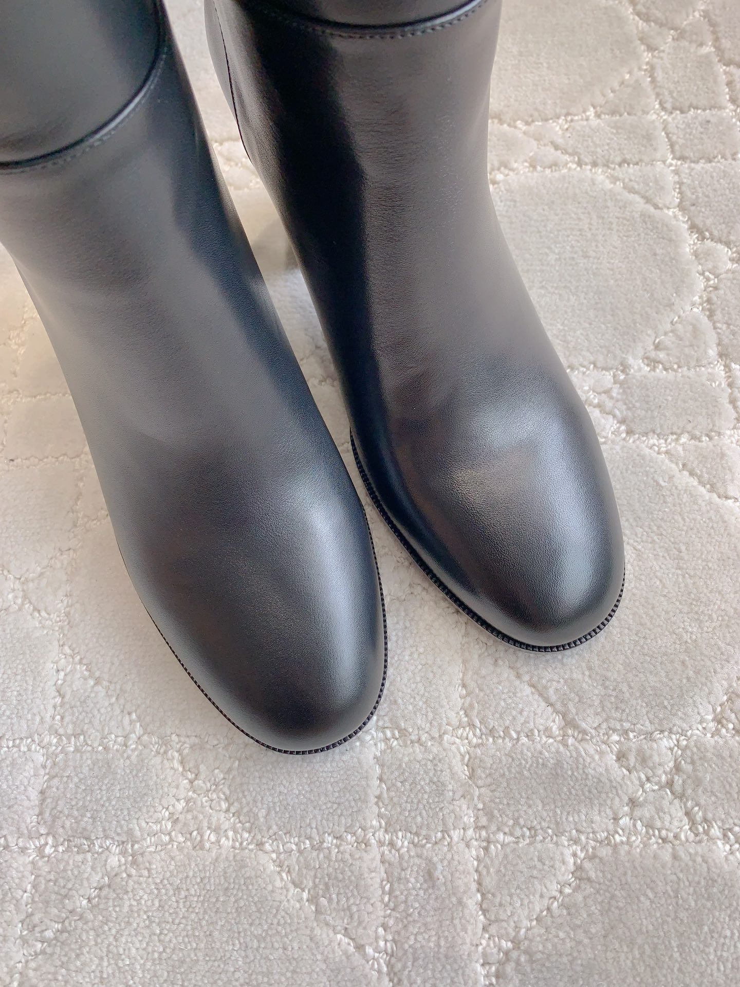 Dior New Chunky Heel High Boots