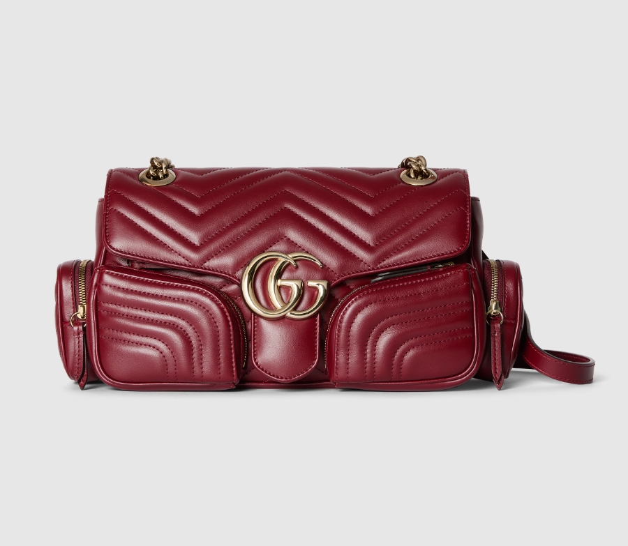 GG MARMONT SMALL MULTI-POCKET BAG-Red-795228