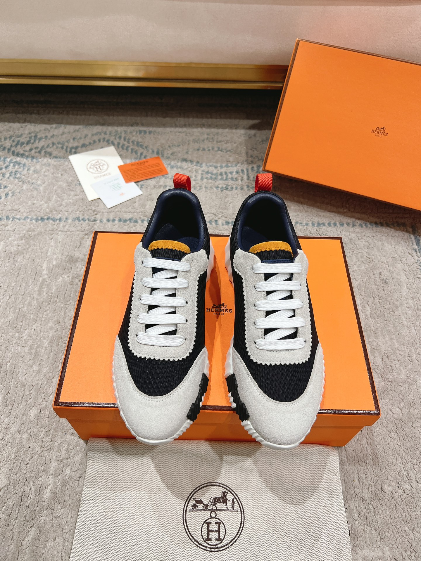 Hermes early autumn new couple casual shoes-black