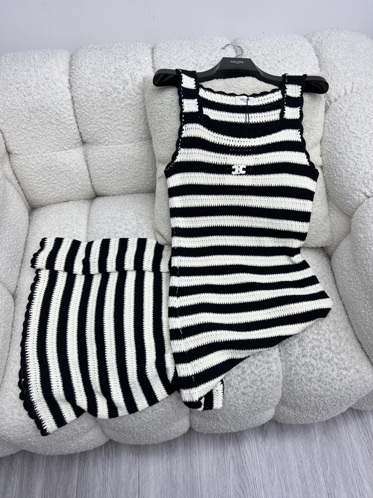 Celine Striped Crochet Maxi Dress