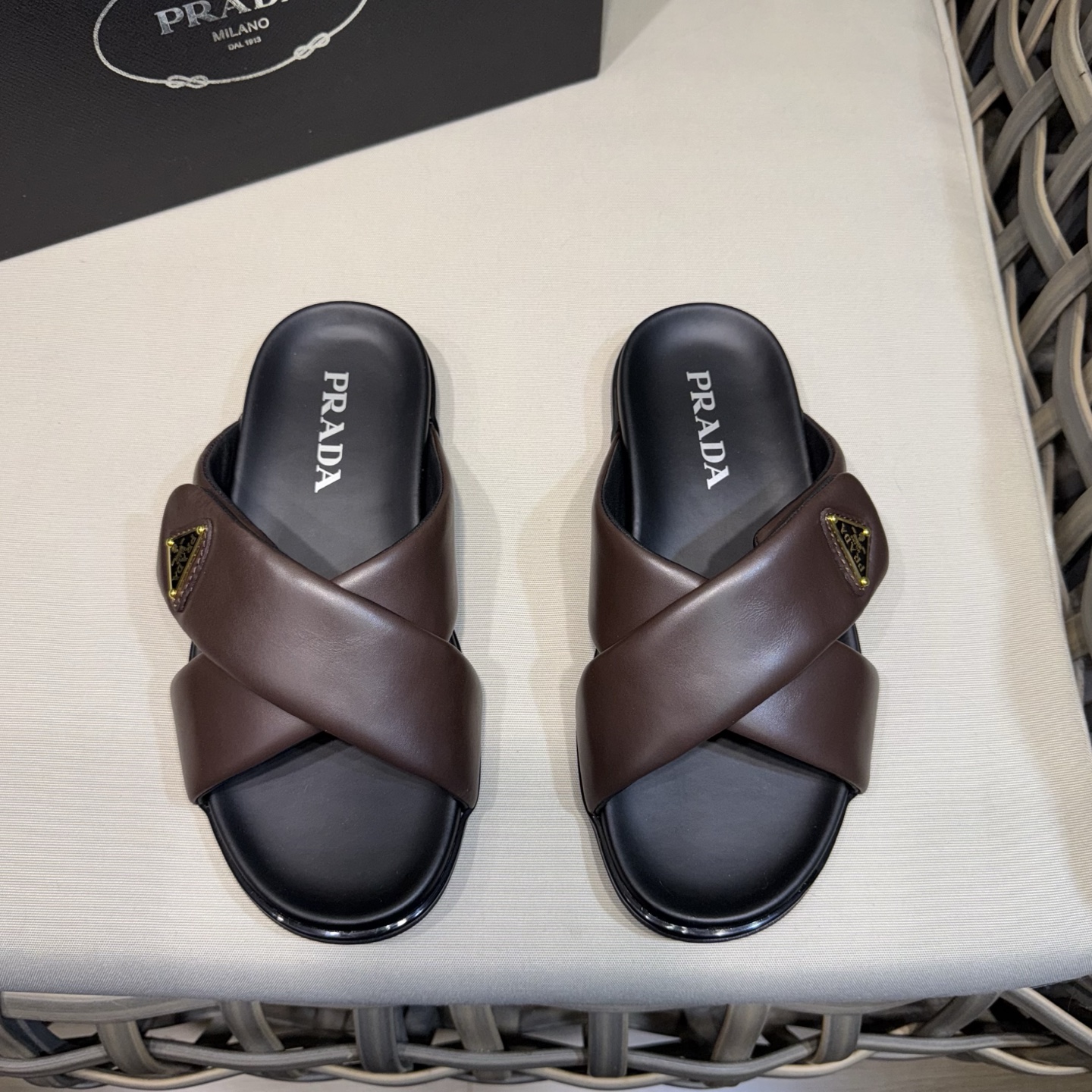 Prada Men’s Leather Sandals / Slides – New Arrival