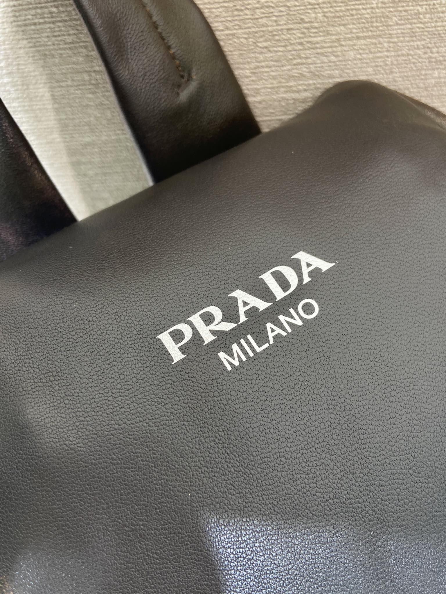 PRADA Distressed Leather Crossbody Bag