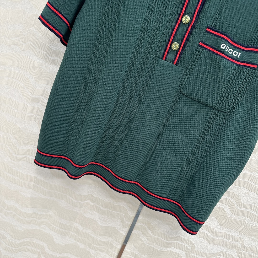GUCCI Polo shirt with striped trim
