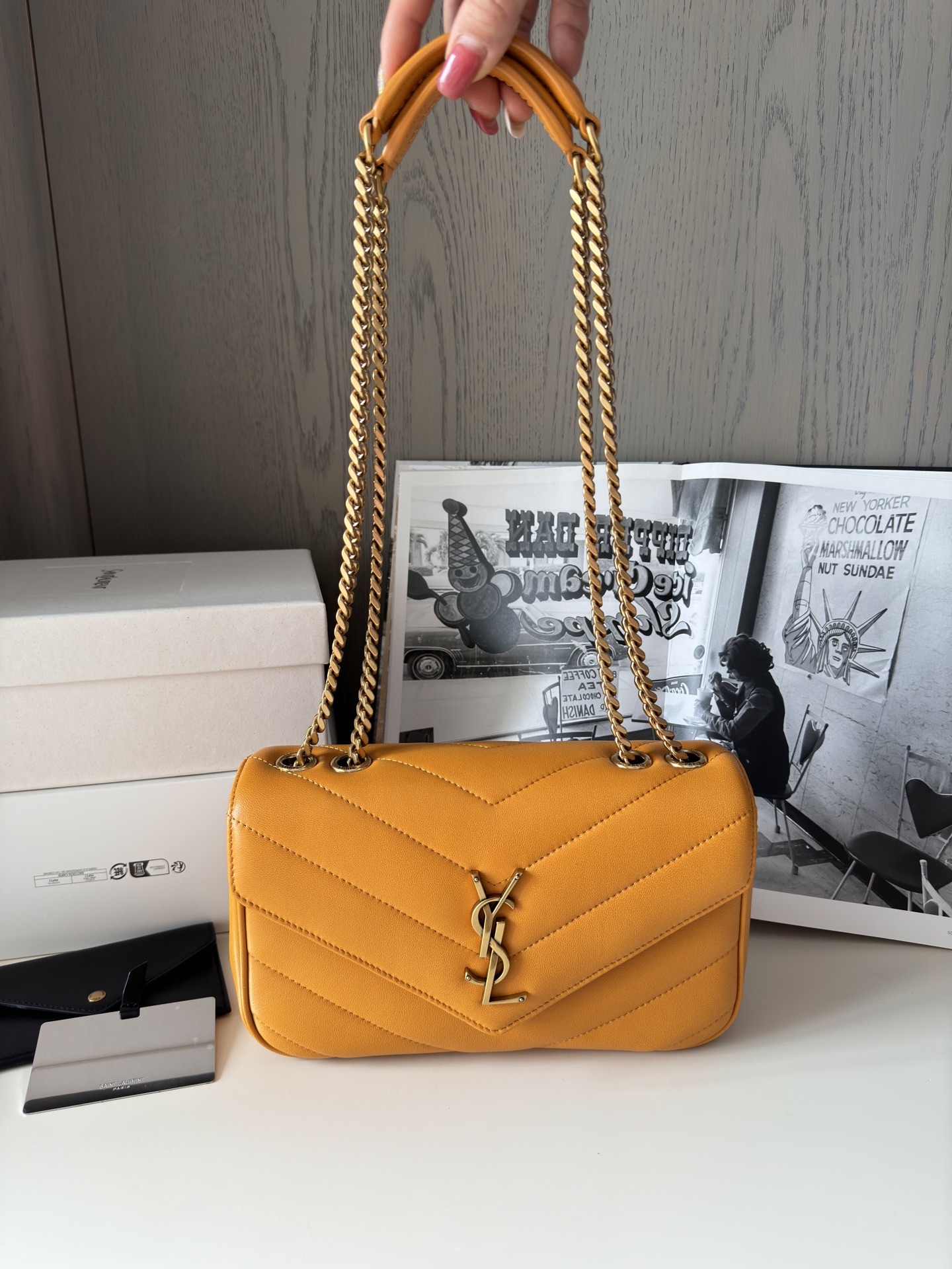 YSL-LOULOU medium in MATELASSÉ lambskin