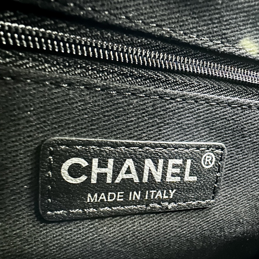CHANEL black silver hanger bag