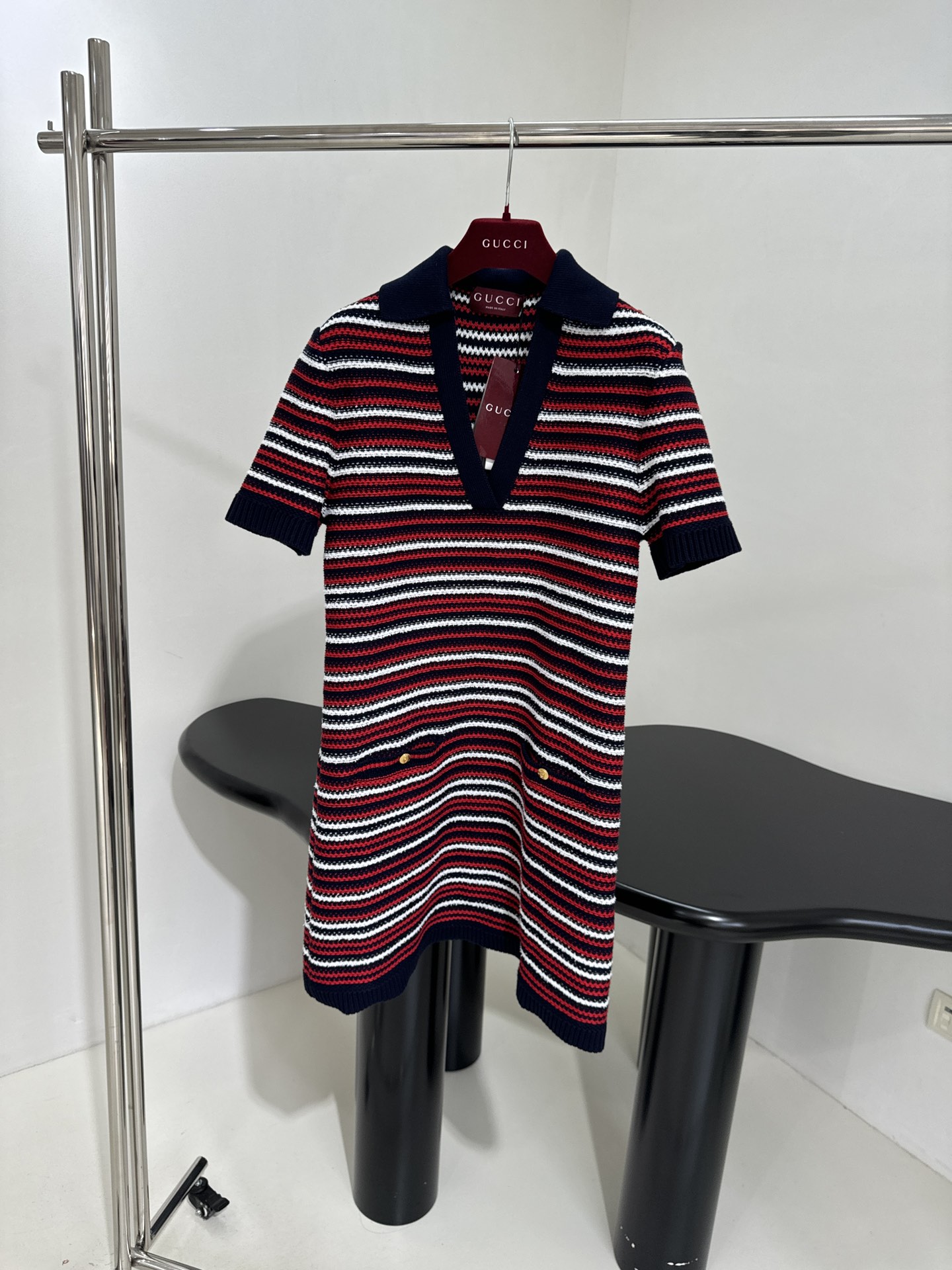 Gucci New Wool Striped Jacquard Dress*