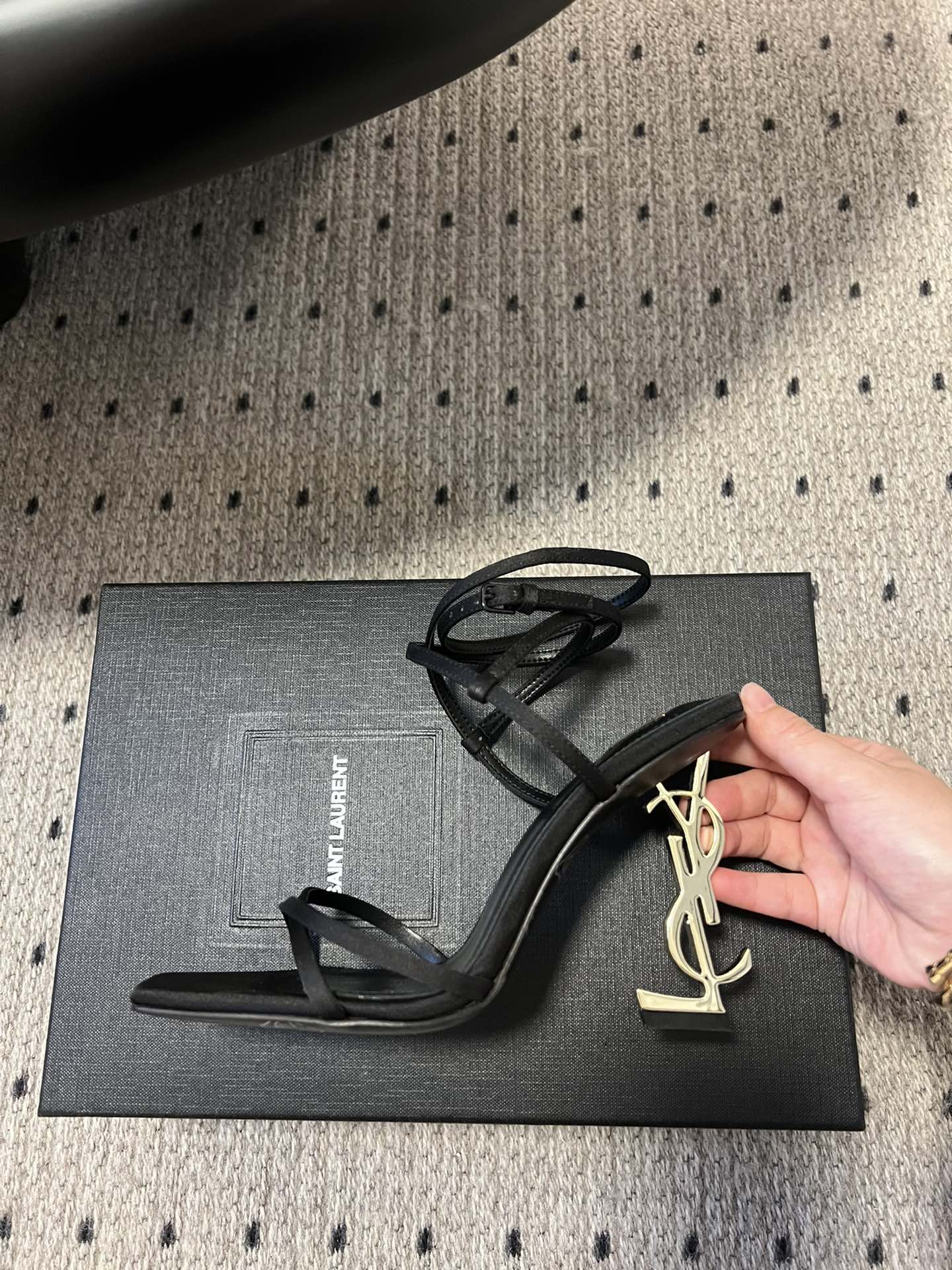 YSL Heel Logo Sandals