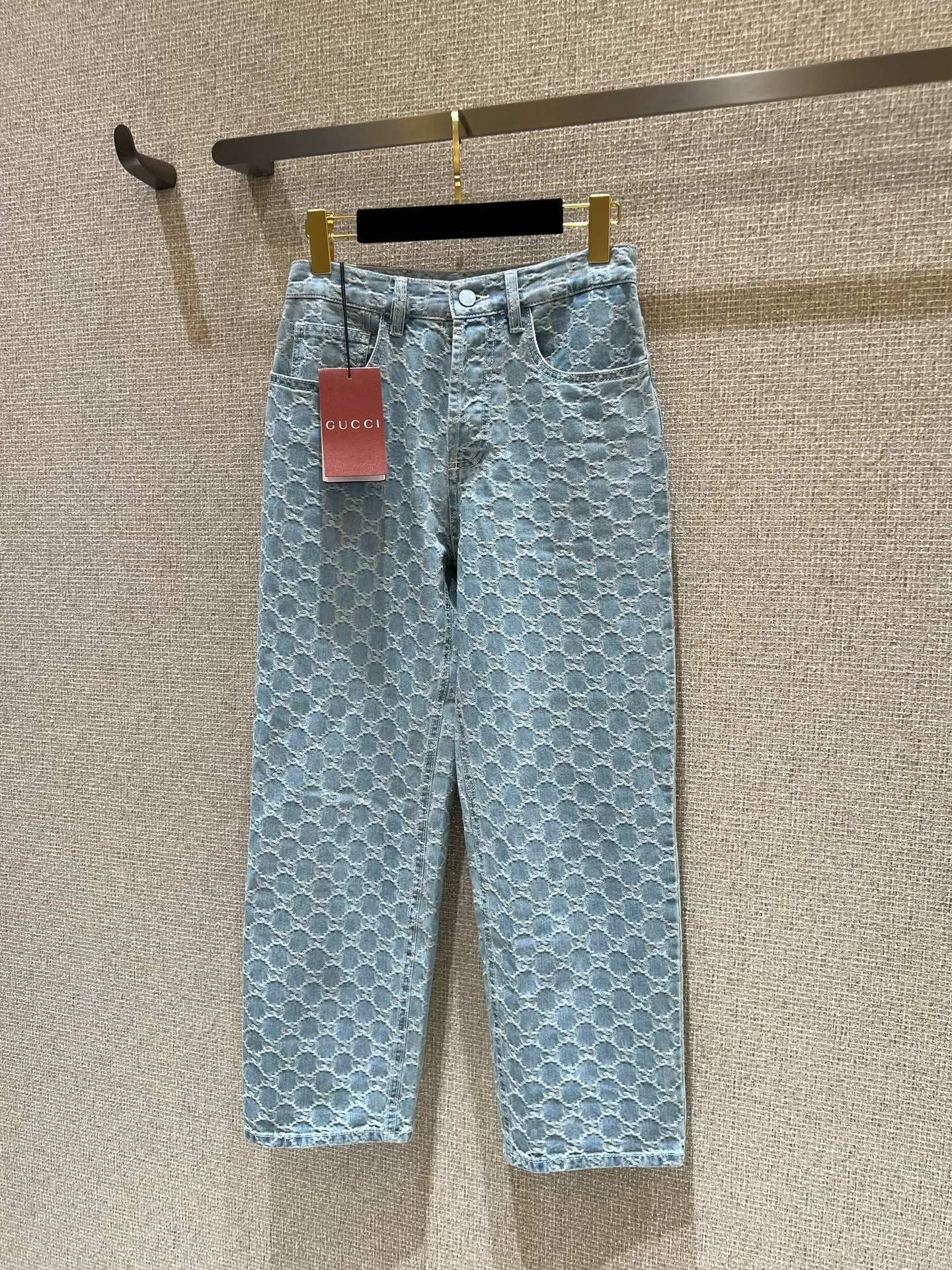 Gucci GG denim jacquard pants