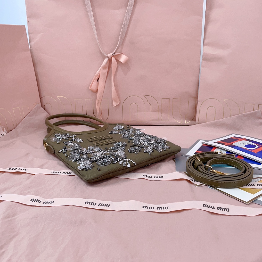 Miu Miu Ivy Embroidered Beaded Bag