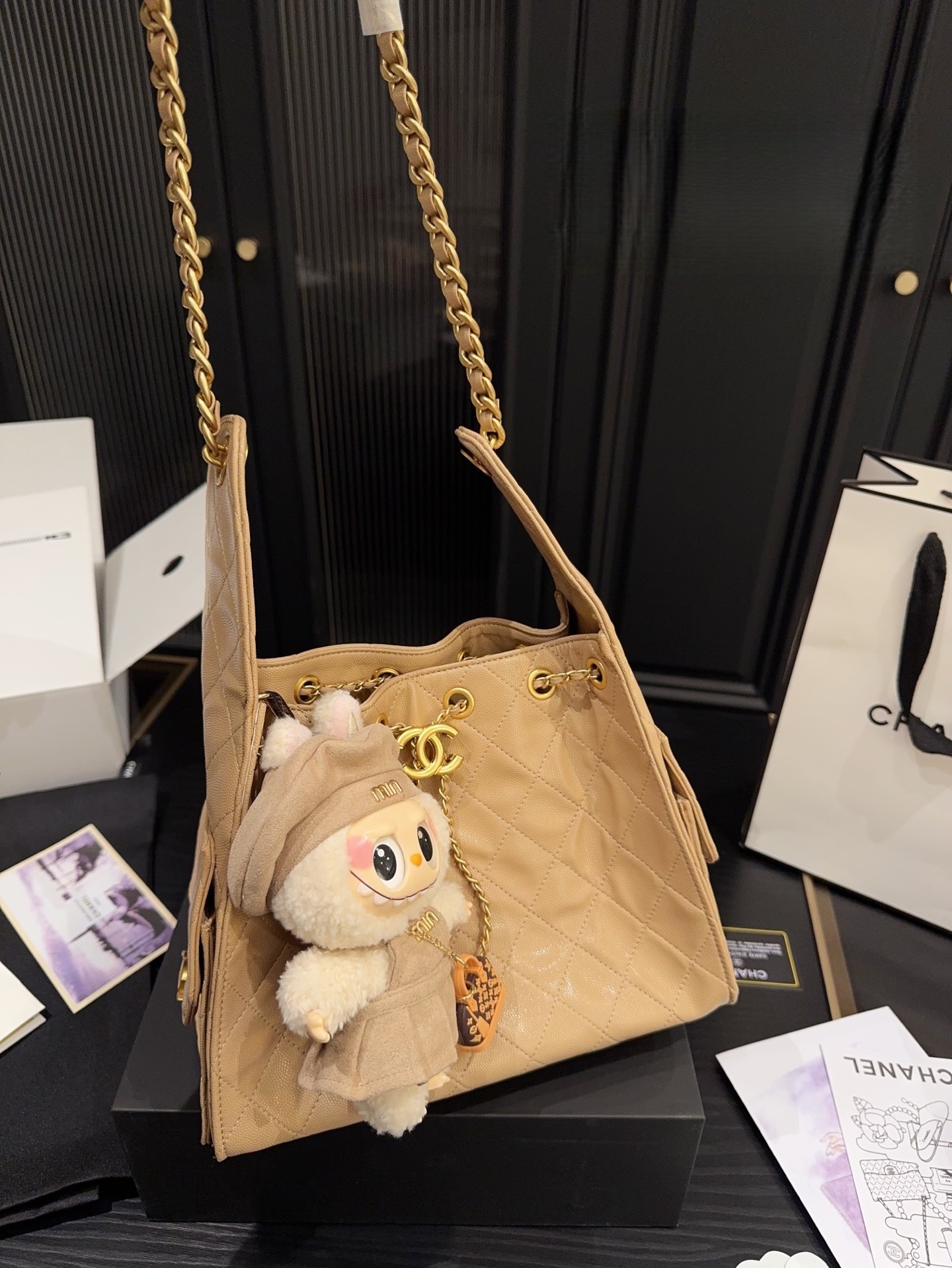 CHANEL Small Drawstring Hobo Bag