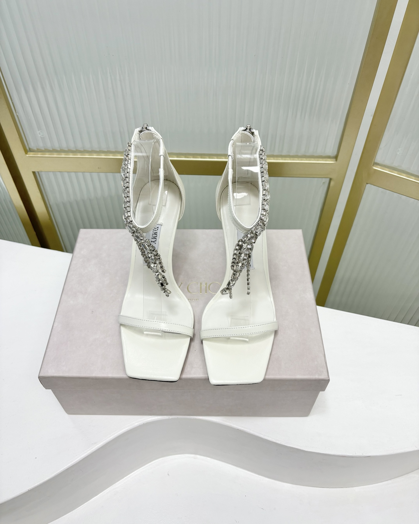 Jimmy Choo JC25 Crystal Fringe Heeled Sandals