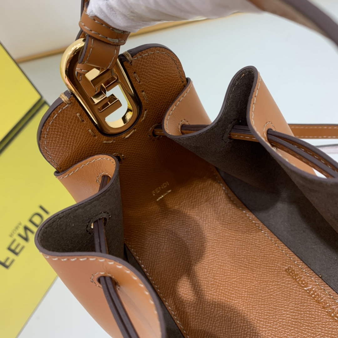 FENDI-Caramel FF Fabric Mini Bag