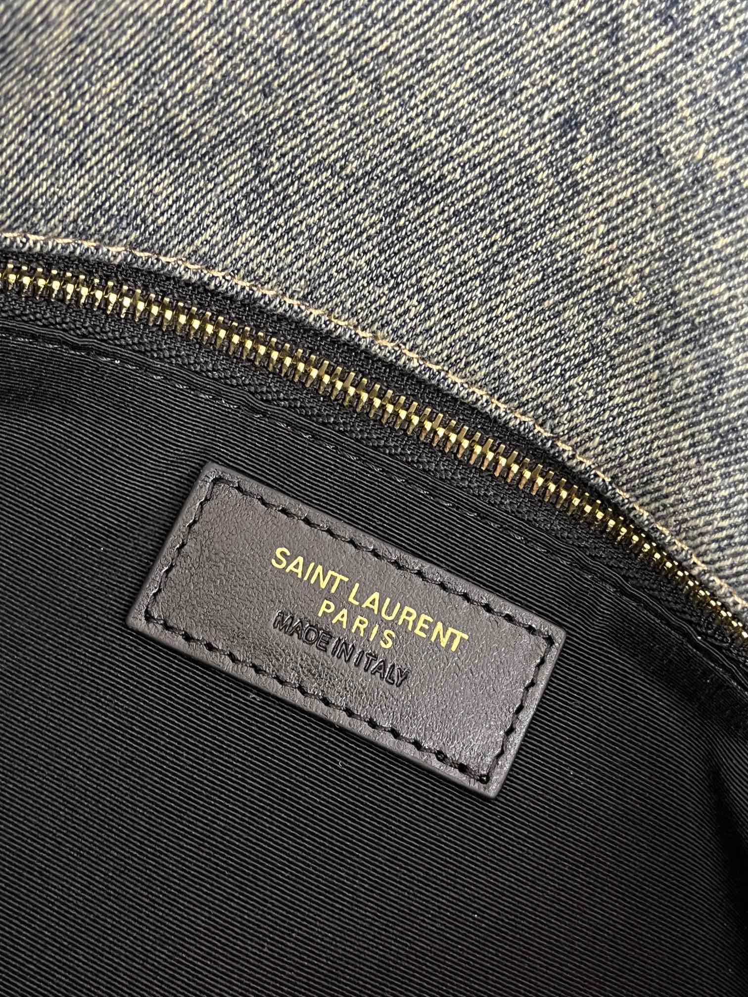 Saint Laurent Loulou Puffer Denim Shoulder Bag