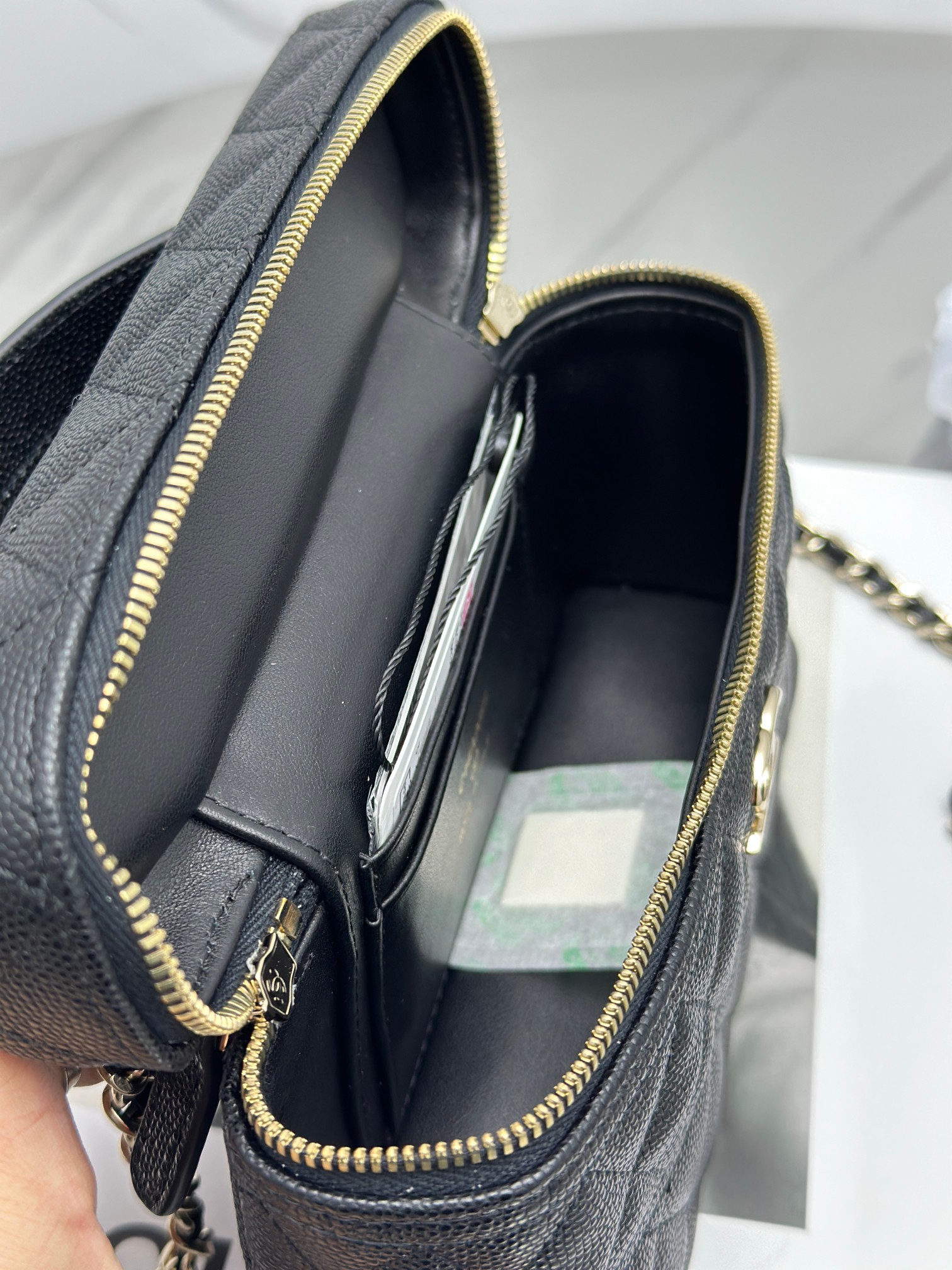 Chanel 25C LP Handle Makeup Bag Box bag