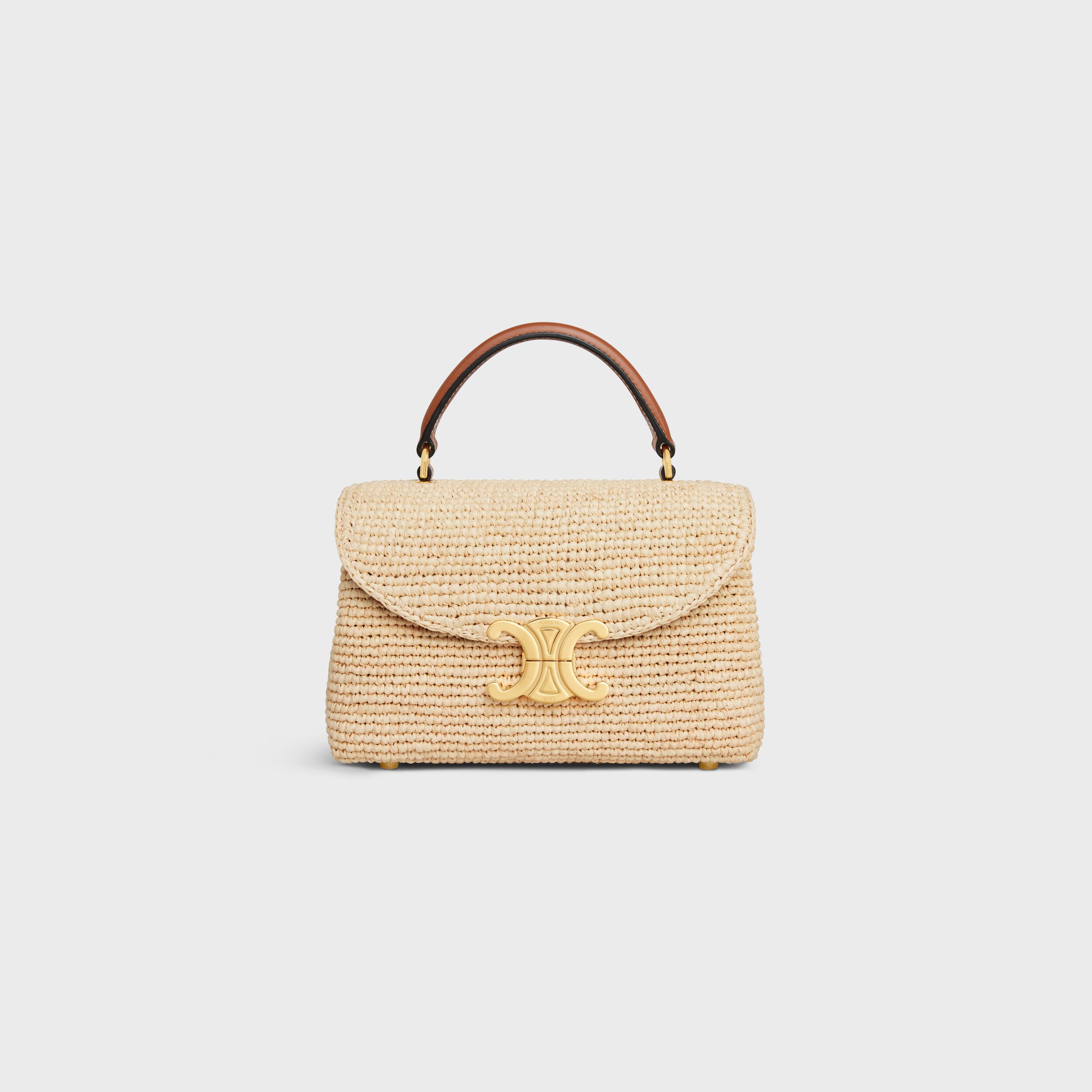 CELINE TEEN NINO BAG IN Raffia and calfskin