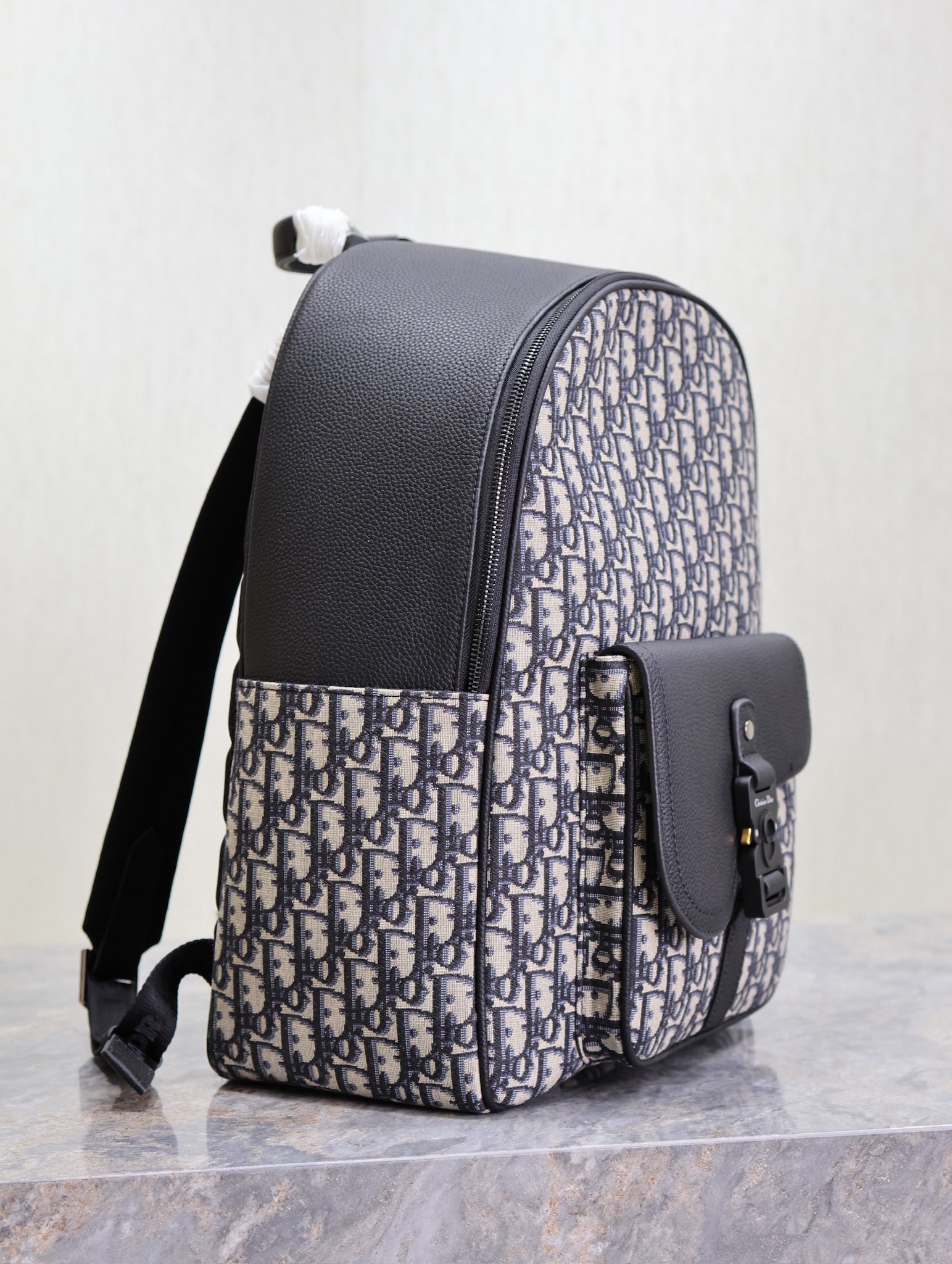 Saddle Zipper Backpack-Blue Cloth