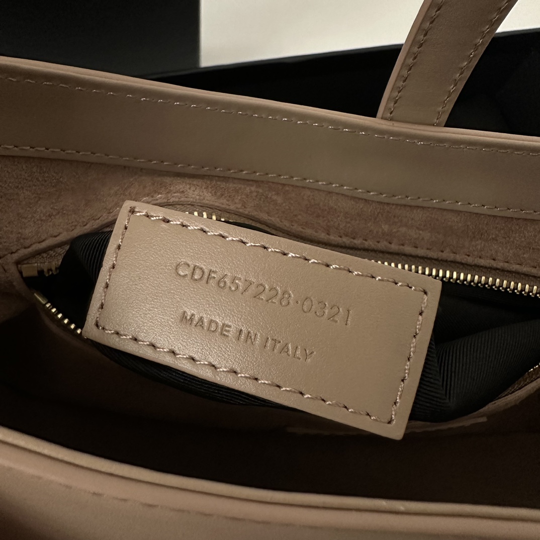 YSL-LE 5 À 7 in smooth leather-GREYISH BROWN