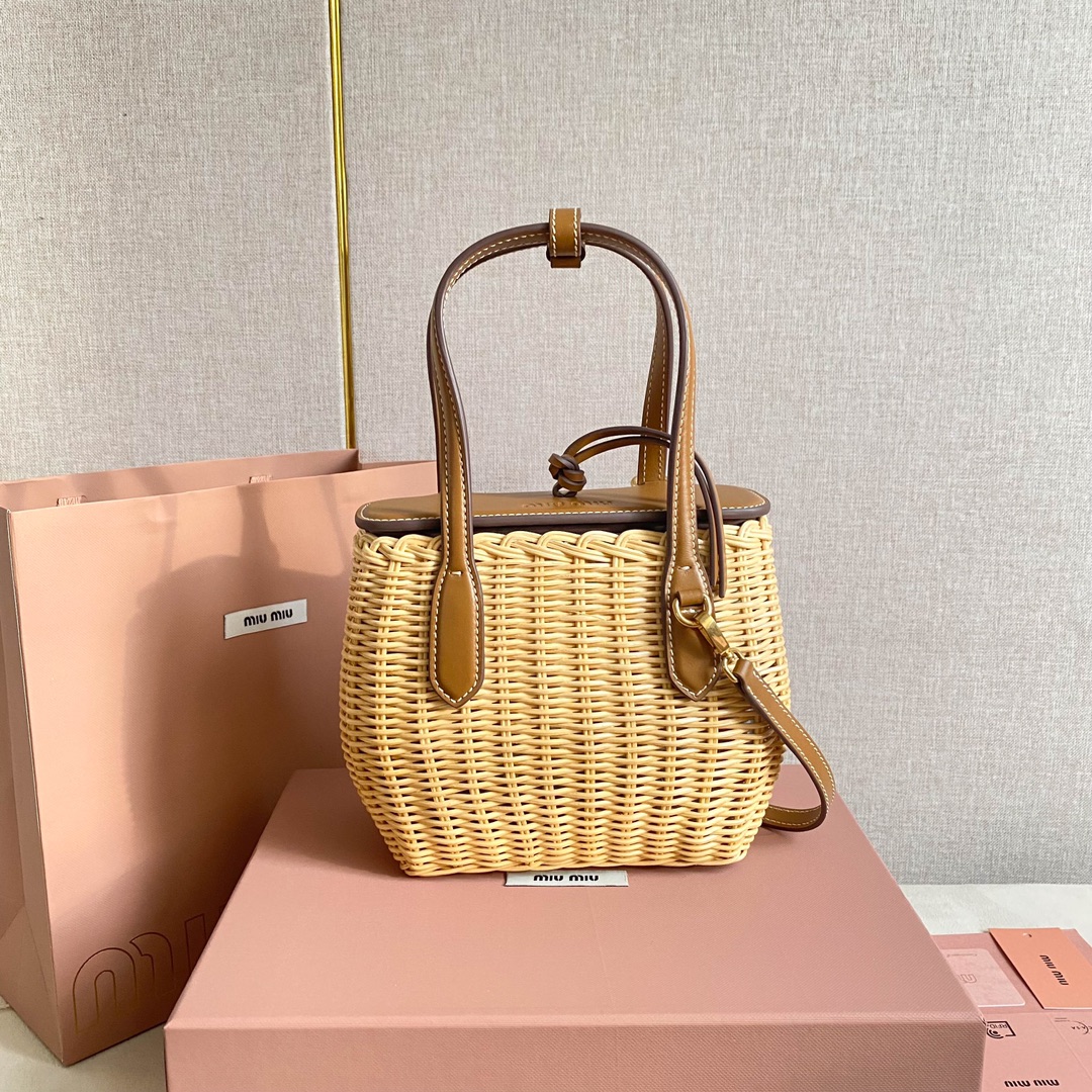 miumiu woven vegetable basket bag