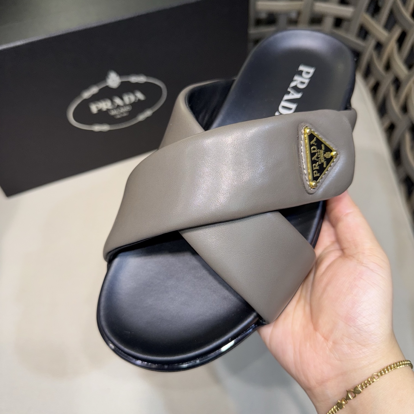 Prada Men’s Leather Sandals / Slides – New Arrival