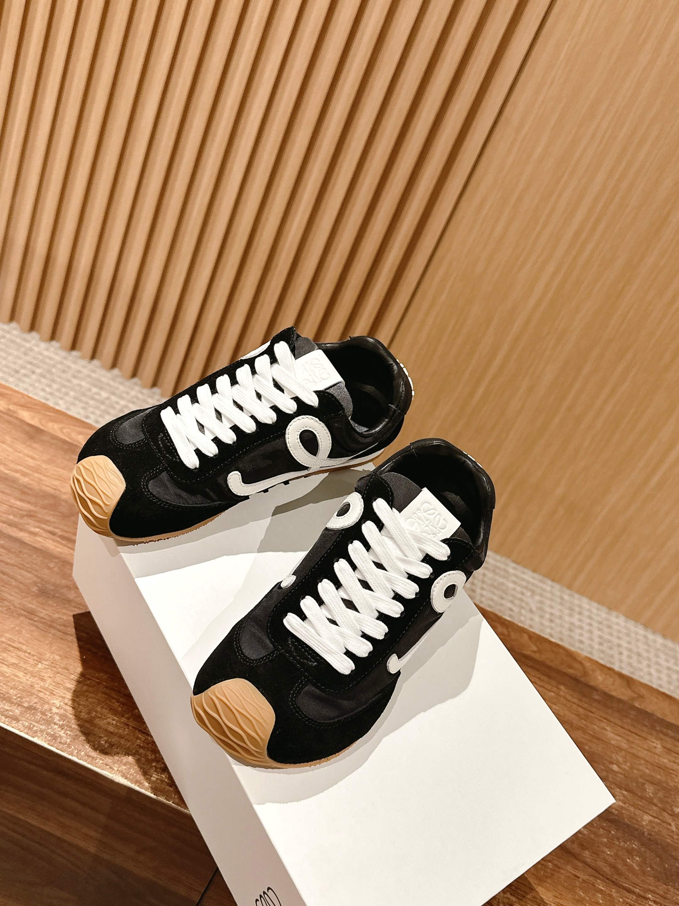 Ballet Runner 2.0 in nylon and calfskin Black