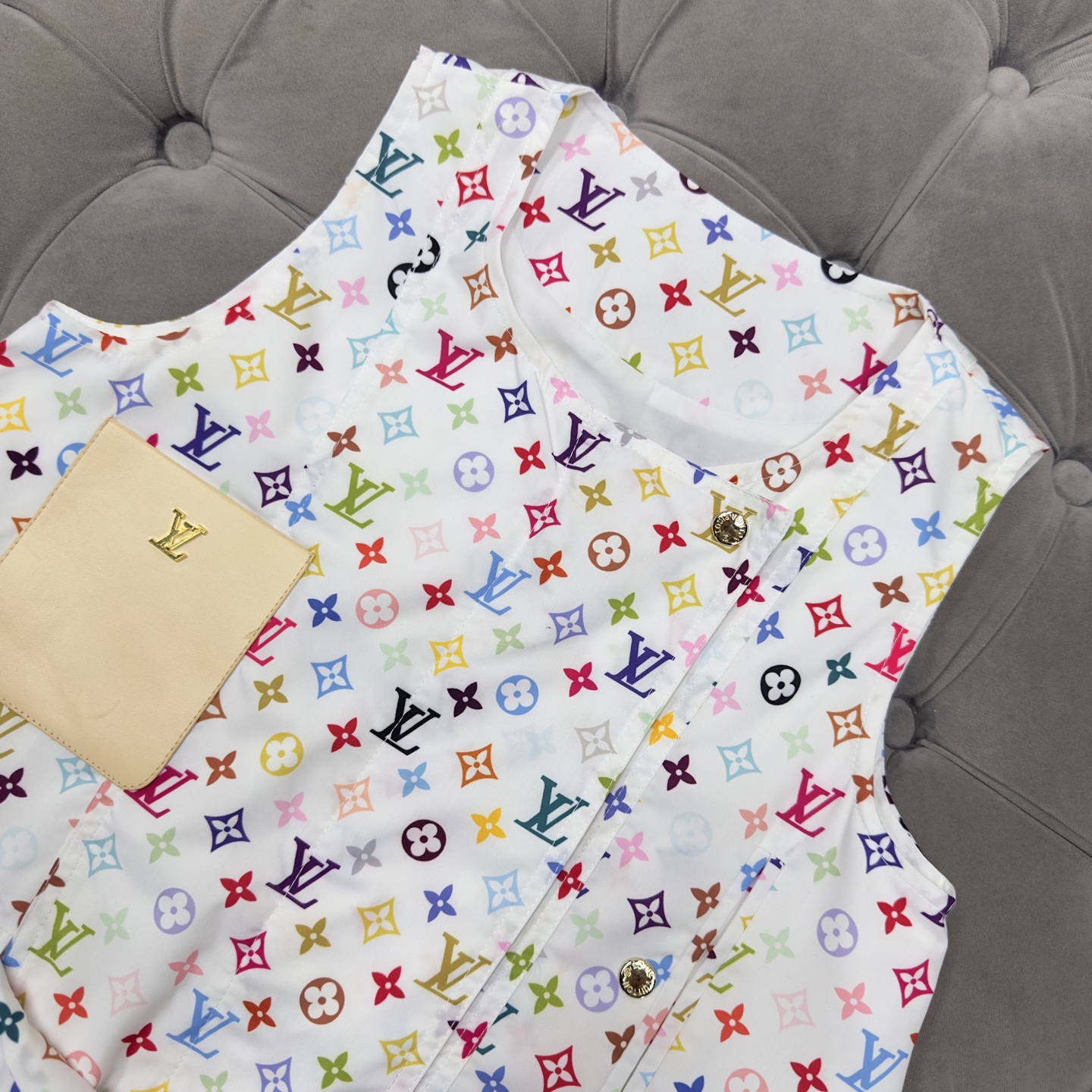 LV High-Waisted Sleeveless Printed Dress｜2025 Spring/Summer Trend