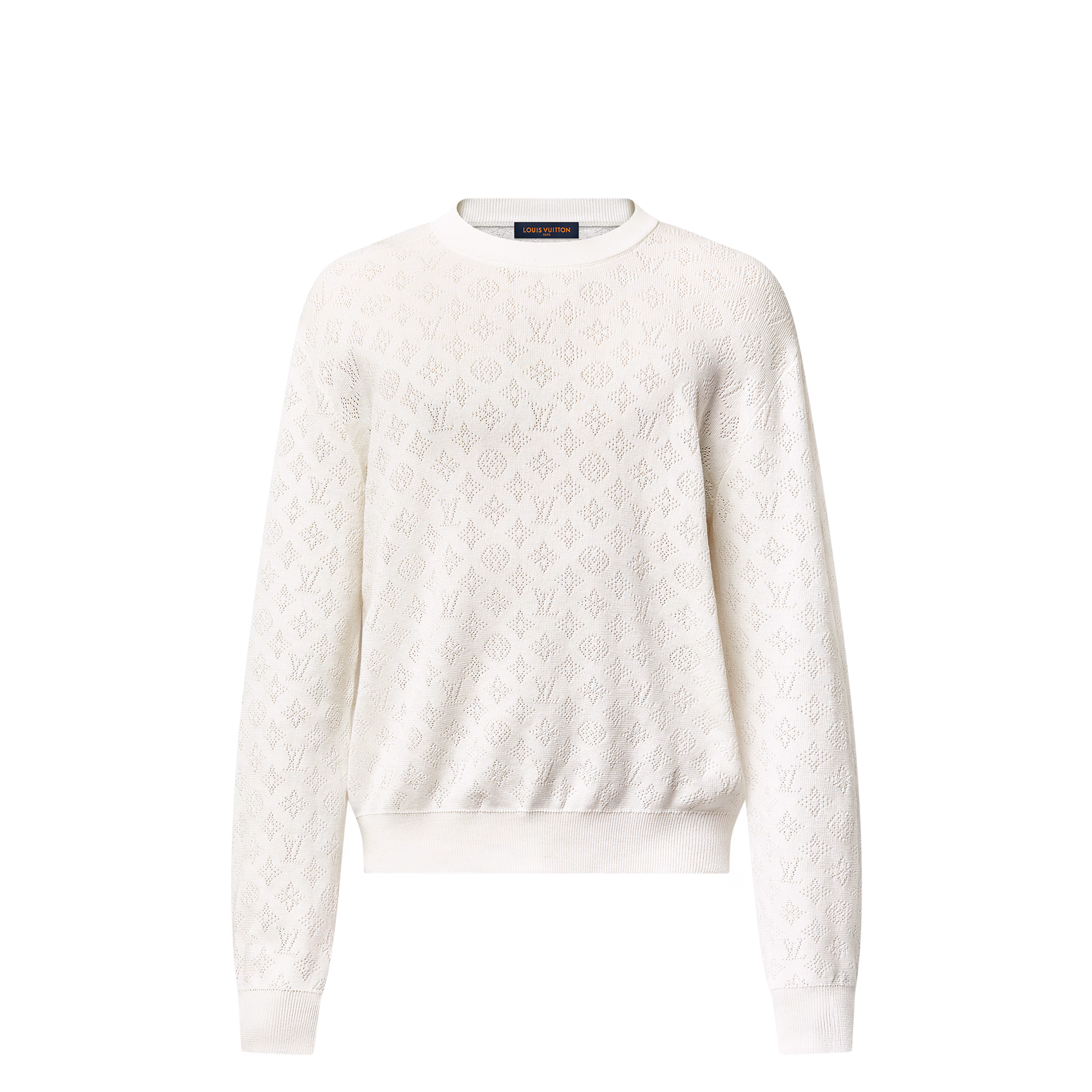 LV 1AGJHA Monogram Pointelle Cotton Pullover