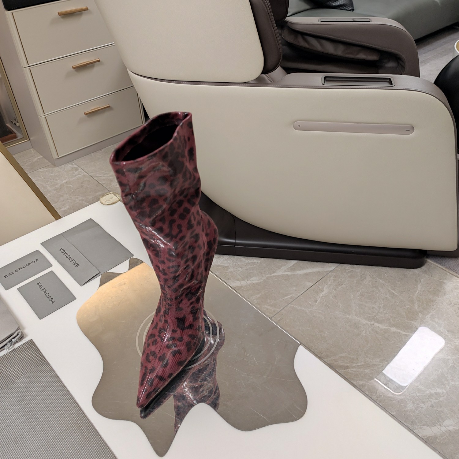 Balenciaga pointed high-heeled elastic boots