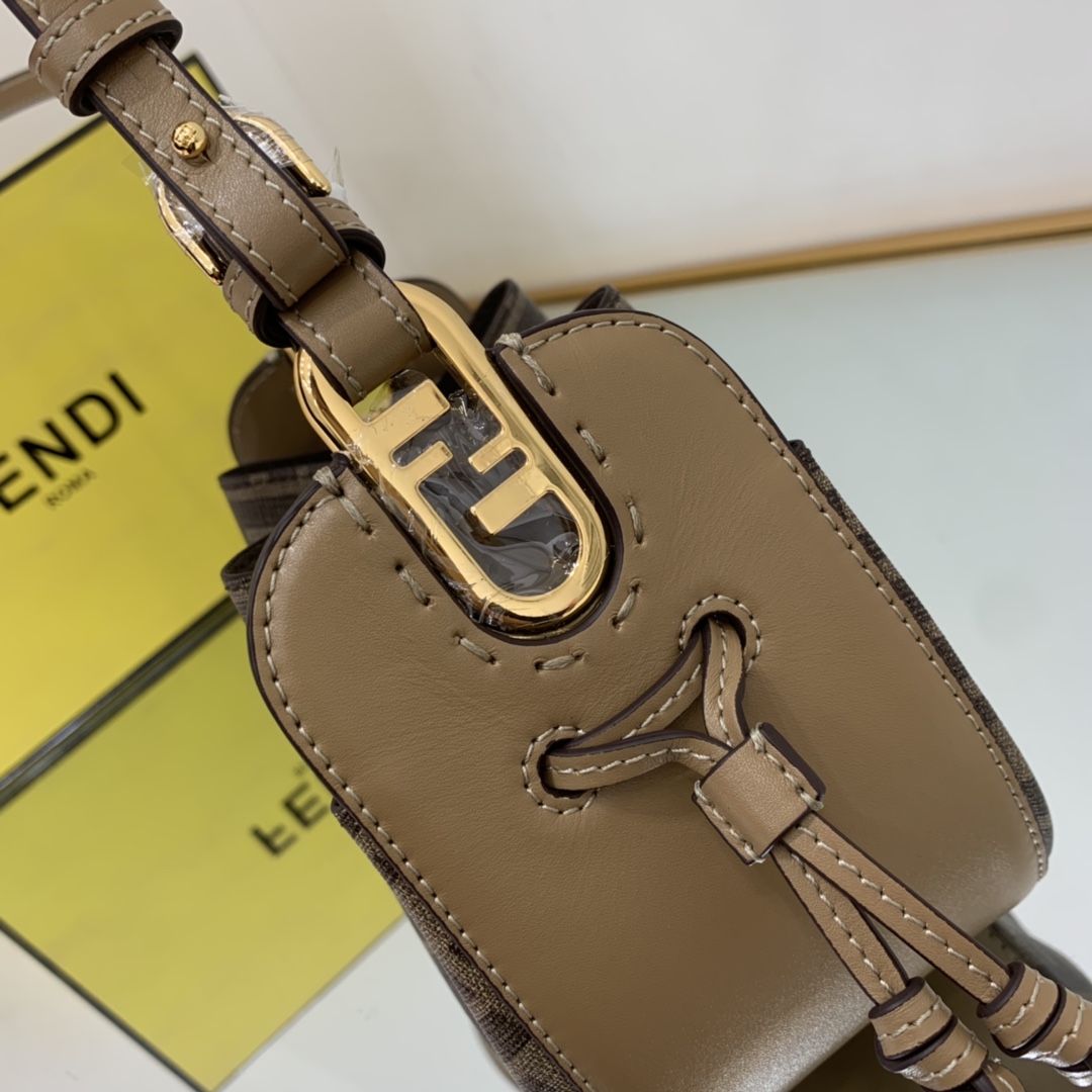 FENDI-Brown FF Fabric Mini Bag