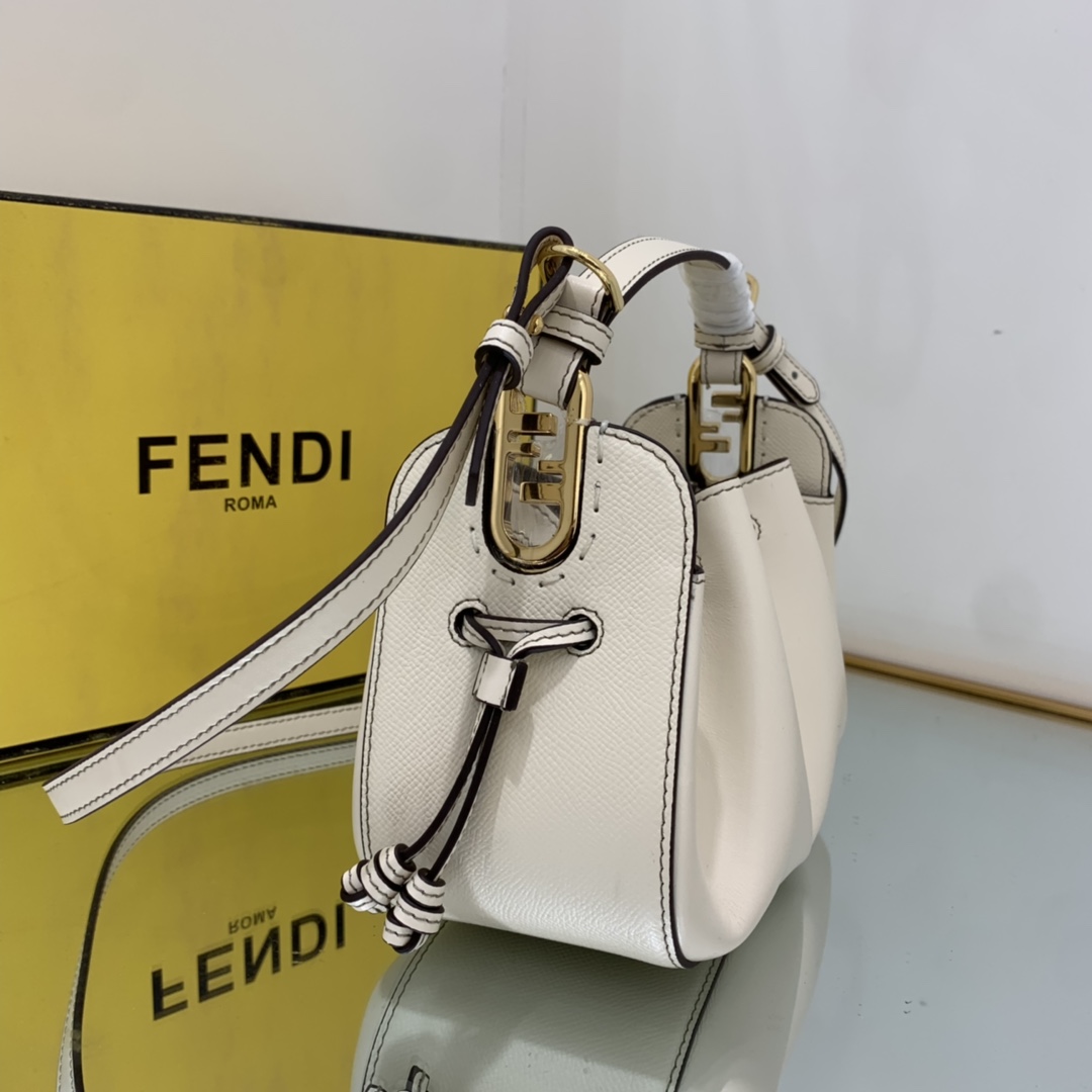 FENDI-White FF Fabric Mini Bag