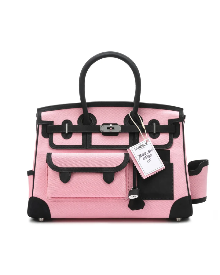 Hermes Travel Bag Cargo 35 Pink/Black