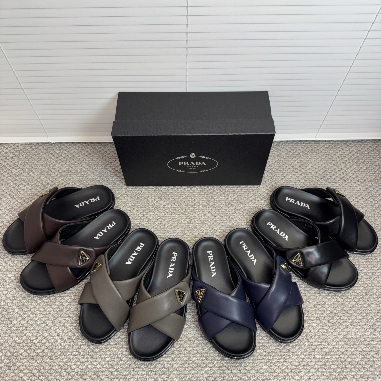 Prada Men’s Leather Sandals / Slides – New Arrival