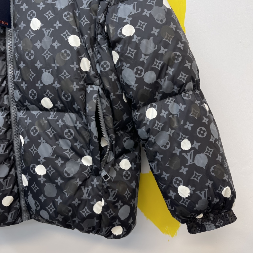 LV-Hand painted polka dot down coat