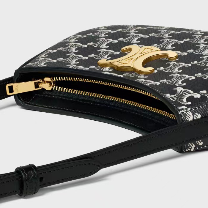 MEDIUM TILLY BAG IN TRIOMPHE CANVAS TWO-TONE BLACK