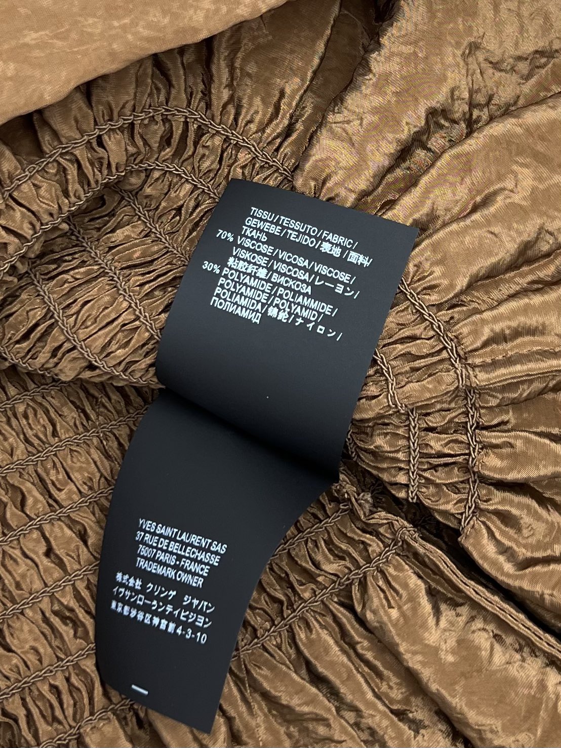 YSL-pleated wrap dress