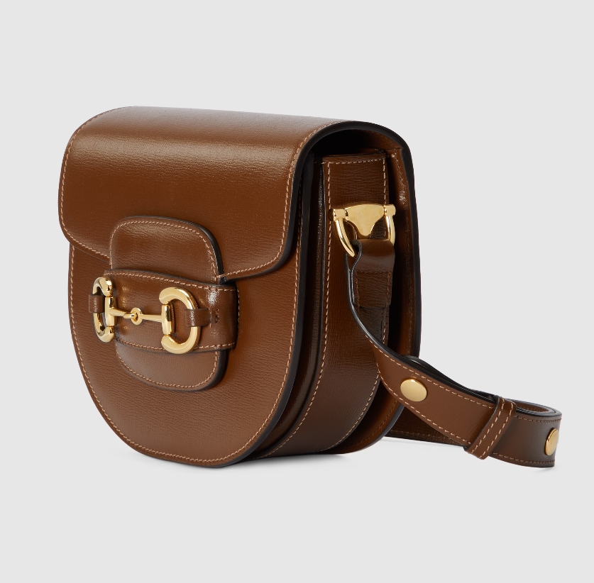 GUCCI HORSEBIT 1955 MINI ROUNDED BAG-Brown-760191