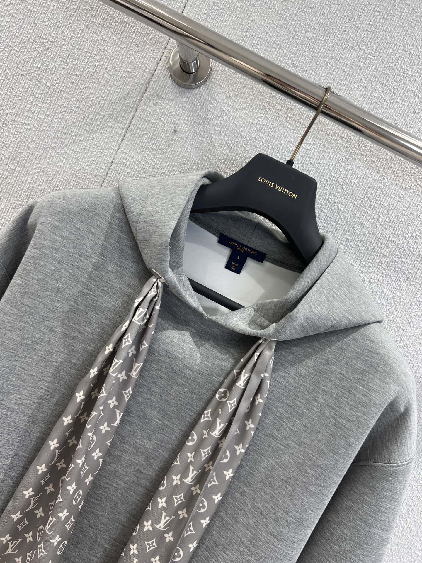 LV Cropped Monogram Scarf Hoodie
