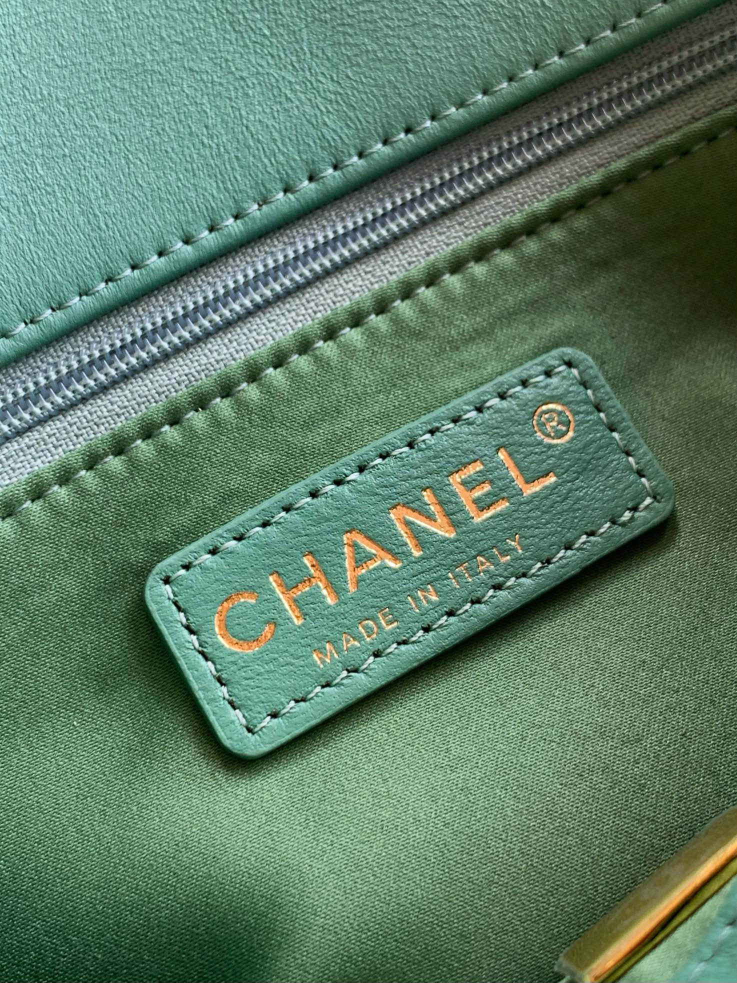 Chanel Chanel Green Sequins and Satin Mini Square Classic Flap Bag