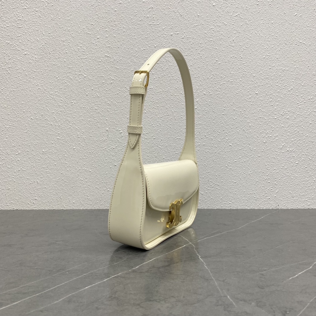 Celine-TERENCE patent cowhide leather shoulder bag